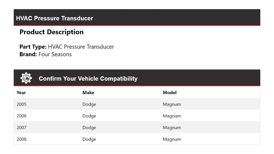 Датчик давления для Dodge Magnum 2005-2008 годов выпуска 4 сезона 2006 2007 годов выпуска - Изображение 2 из 4