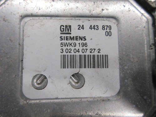 2003 VAUXHALL ZAFIRA A 1.8i Club 5DR MK1 Z18XE ECU LOCK SET 24443879 5WK9196 - Picture 2 of 3