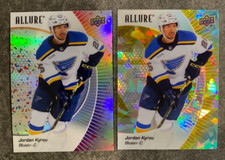 jordan kyrou confetti yellow taxi blaster hit 23-24 allure  blues hockey