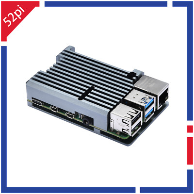 52Pi Raspberry Pi 4 Armor Case with Dual Fan Heatsink Shell for RPi 4B