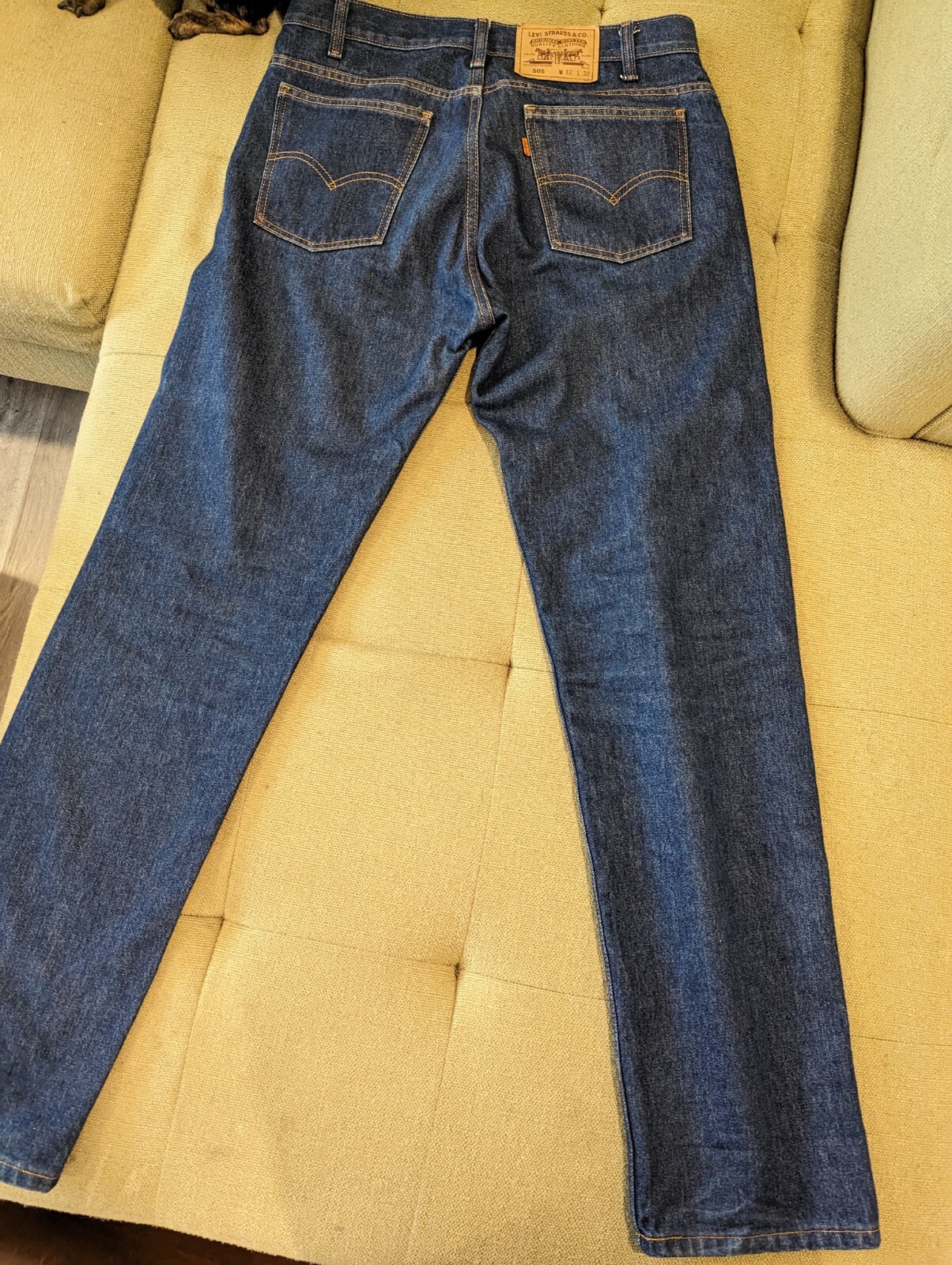 Vintage Perfect 1991 Levis 505 Orange Tab Regular Fit Straight Leg Raw