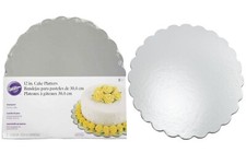 Silver 12" Grease Proof Cake Platter Boards - Pack of 8 Buffet Cake Deserts Tea
