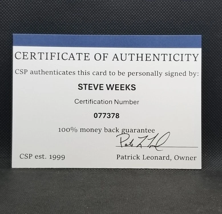 Steve Weeks 1992-93 Pinnacle Signed On Card  Auto AU IP - Image 4 of 4
