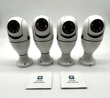 Set Of 4 Wifi Security Smart Camera Real Time Remote Viewing Audio Pan Tilt Zoom