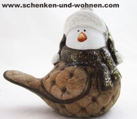 Keramik - Vogel Braun/Gold 13,7 X 10 X 16,3 Cm