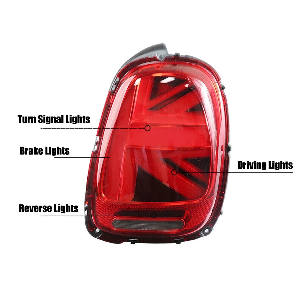 Mini RED LED Union Jack Rear tail Lights F56 Cooper S, JCW *ERROR FREE