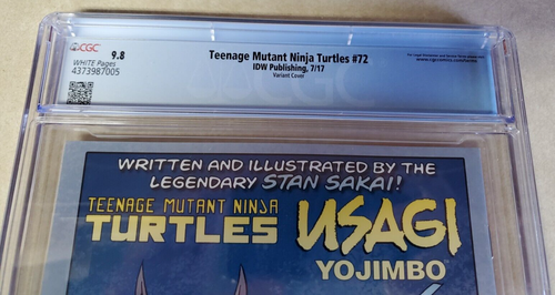 Teenage Mutant Ninja Turtles #72 Comic. Raphael. Whalen Variant Cover.CGC Graded - Picture 7 of 10