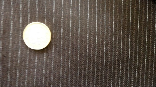 Superfine Brown Wool Worsted Twill Weave Pinstripe Fabric 3.5 Yards - Picture 3 of 3