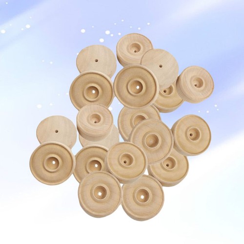 30 Pcs Solid Wood Small Wheels Diy Handmade Crafts Supplies Predrilled Circles - Picture 9 of 12