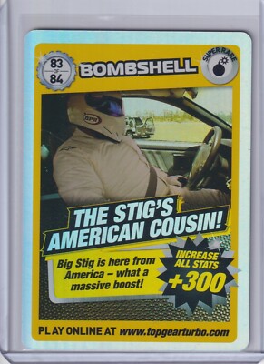BBC TOP GEAR TURBO CHALLENGE TEST SET BOMBSHELL THE STIG COUSIN SUPER RARE CARD