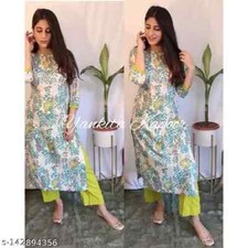 South Indian Woman/Girls Office Wear, Daily Wear Rayon Printed Kurti With Pant