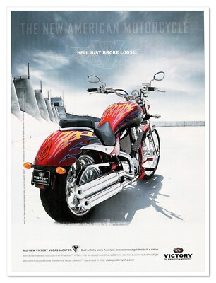Victory Vegas Jackpot Motorcycle Hell Just Broke Loose 2007 Print Magazine Ad