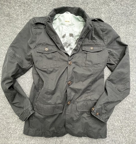 Diesel Jacket Mens M Black Military Field Coat Lined Utility Cargo - Picture 2 of 8