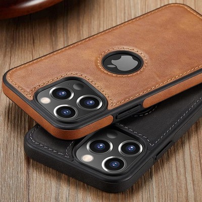 Luxus Leder Hülle für iPhone 17 16 15 14 13 12 11 Pro Max Mini XR SE Air Plus