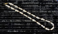 Hand Strung Freshwater Pearl Necklace Gold Plated Beads Elegant 18