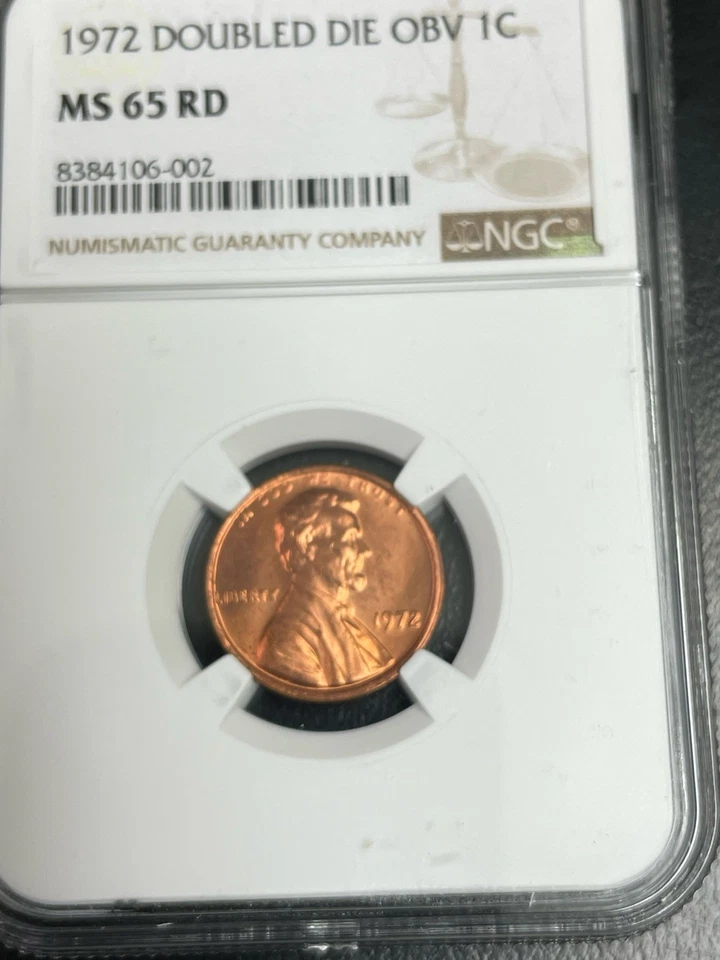 1972 1c DD NGC MS 65 RD DOUBLED DIE OBV LINCOLN PENNY COIN - Image 2 of 4