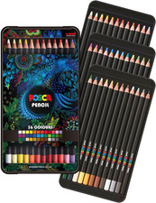 POSCA Colored Pencils, Soft Core, 36 Count, Ultra-Smooth, Rich Pigment, Vibrant