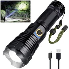 BengMxj Rechargeable LED Flashlights,990000 High Lumens Tactical FM, Black