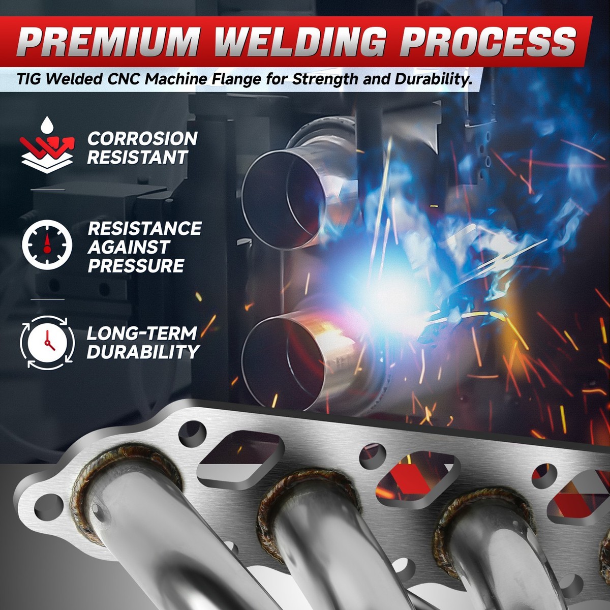 For 00-04 Ford Focus ZX3 ZX5 2.0L Stainless Steel 4-1 Header