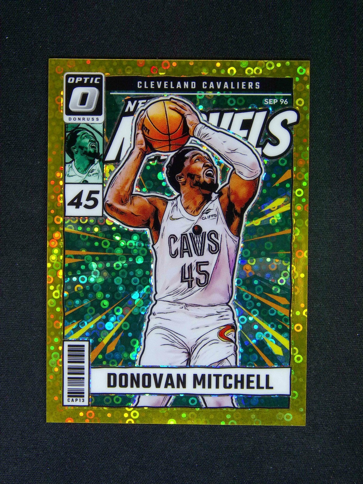2024-25 Donruss Optic Donovan Mitchell #13 Net Marvels Fast Break Gold /10