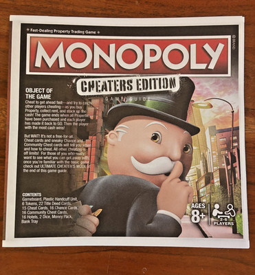 2017 Monopoly Cheaters Edition - Replacement Rule Book