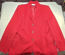 Harve Bernard Wool Blazer Jacket Womens Size 12 Red Vintage VTG