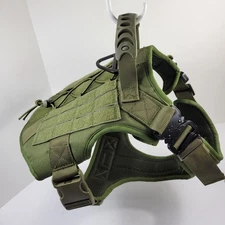 Team K9 Tactical Service Dog Harness Green Military Style Vest Size L Large