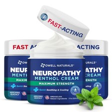 OWELL NATURALS Neuropathy Nerve Pain Relief Cream for Feet, Leg, Max Strenght