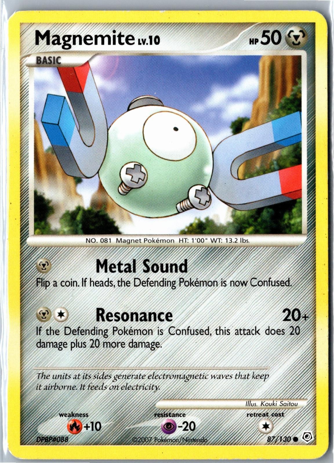 Pokemon Card - Magnemite Diamond & Pearl 87/130 2007 Common Heavily Played