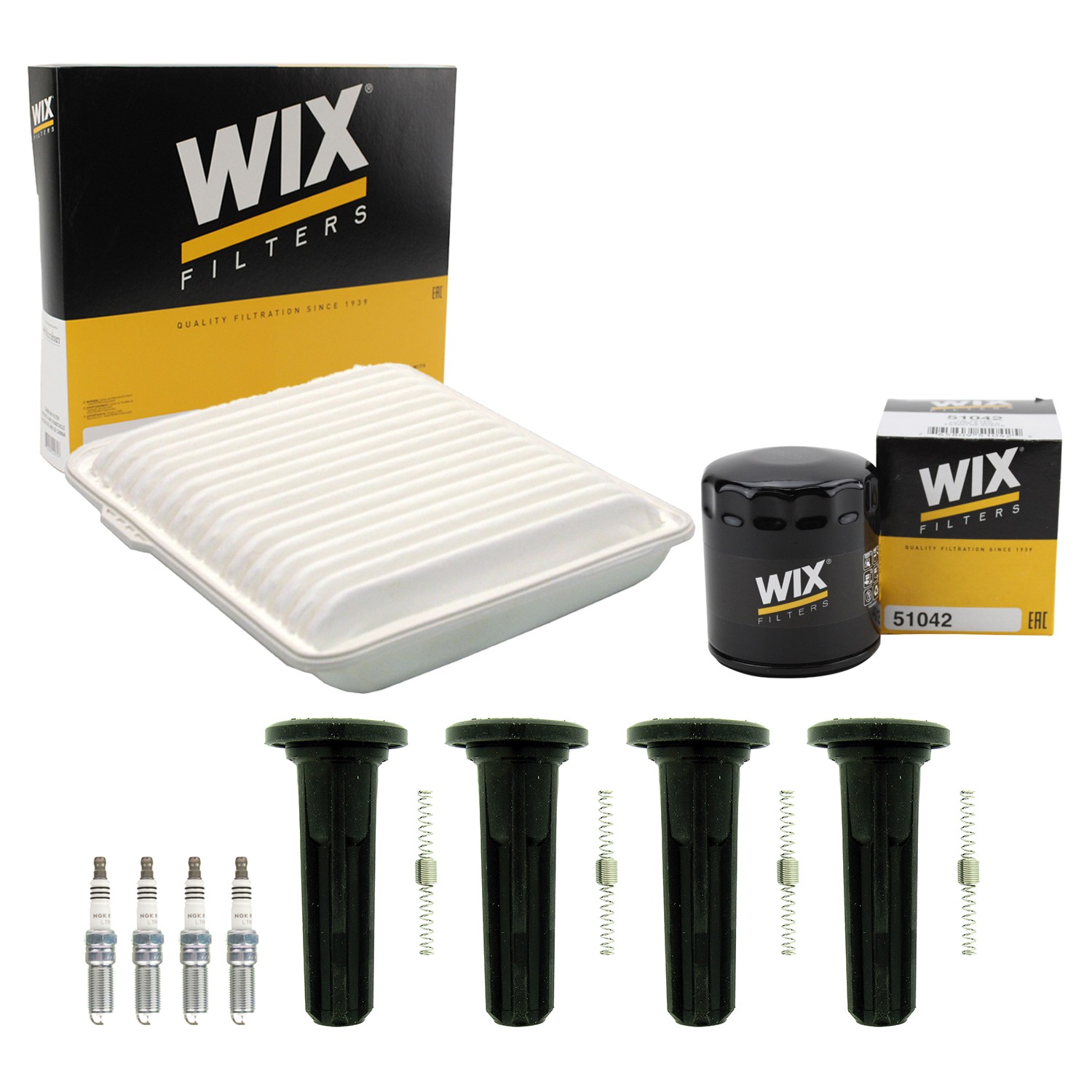 Wix Tune Up Kit NGK 4 Spark Plugs  Coil Boot Kit for Colorado Canyon 2.9 L4 Gas
