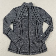 Lululemon Define Jacket Women 10 Luminesce Splatter White Black Full Zip