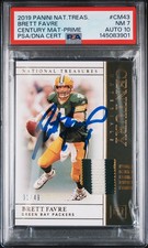 Brett Favre 2019 Panini National Treasures Card Game Used Patch Auto PSA 7 31/49