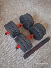 Adjustable Dumbbell 20KG & Barbell Set Home Gym Weight Fitness Equipment
