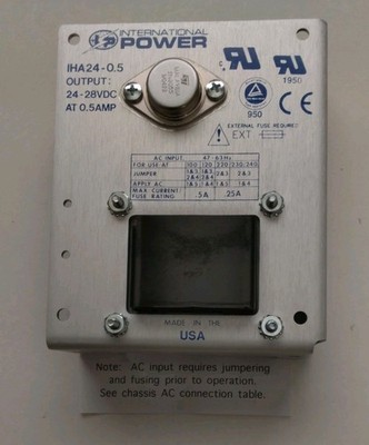 POWER SUPPLY OPEN FRAME 24-28V @ 0.5A OUTPUT  INTERNATIONAL POWER IHA24-0.5, NEW