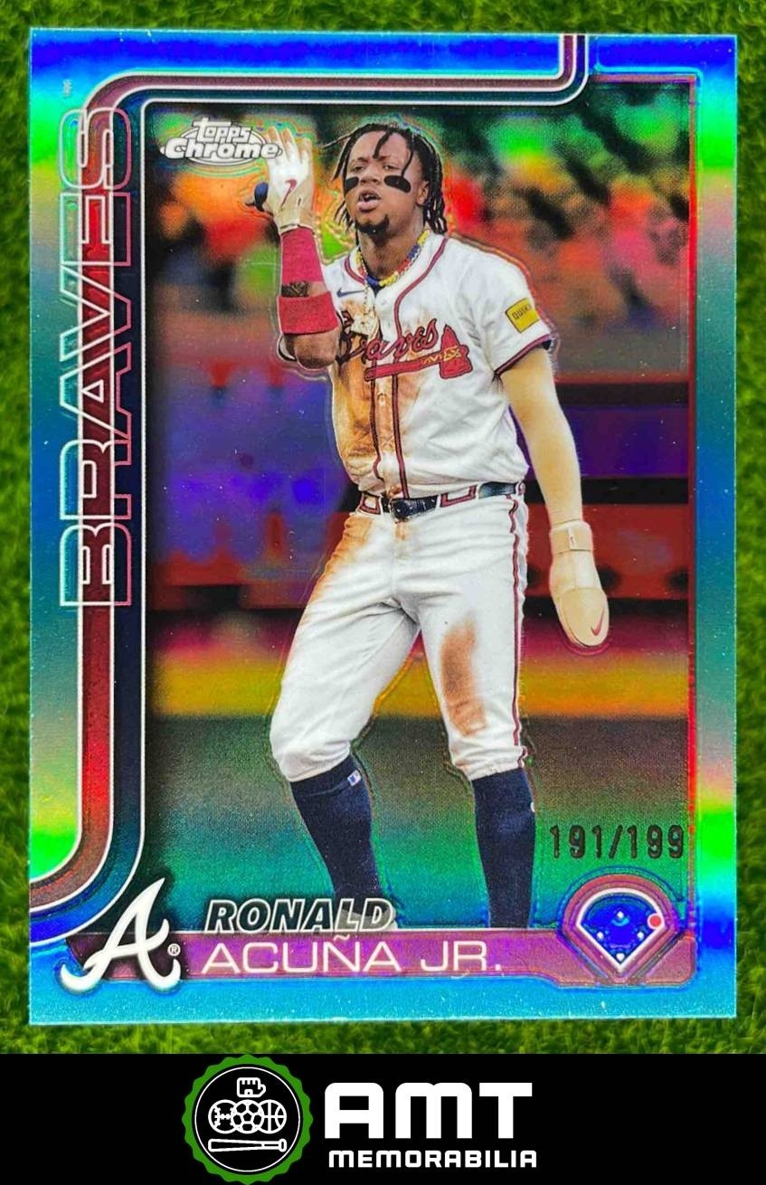 Ronald Acuna Jr. 191/199 2025 Topps Chrome Aqua Refractor Atlanta Braves #257