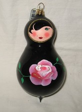 ROMANIA MATRYOSHKA DOLL GLASS CHRISTMAS ORNAMENT
