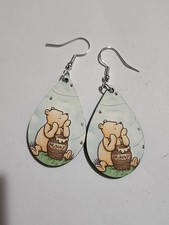Winnie the Pooh, Tiger, Piglet, Eeyore Teardrop Earring w/ Hypoallergenic Hooks