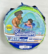 Swimways Premium Baby Spring float Adjustable Sun Canopy Blue 9-24 Months