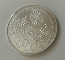 German Silver 1972 10 Deutsche Mark munich Olympic Games Commemorative Coin