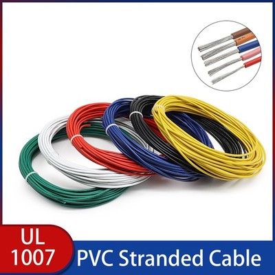 UL1007 Stranded Cable 80°C 300V PVC Electric Equipment Wire 16AWG-30AWG