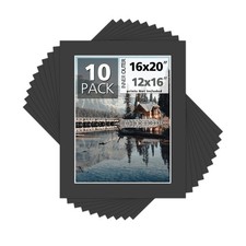 MBC Mat Board Center 10-Pack 16x20 Black Photo Picture Mats Acid-Free 4-Ply