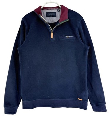 Ted Baker Herren 1/4 Zip Pullover Strickpullover Größe 2 - S