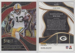 2023 Panini Select Club Level Red Prizm /49 Dontayvion Wicks #271 Rookie RC