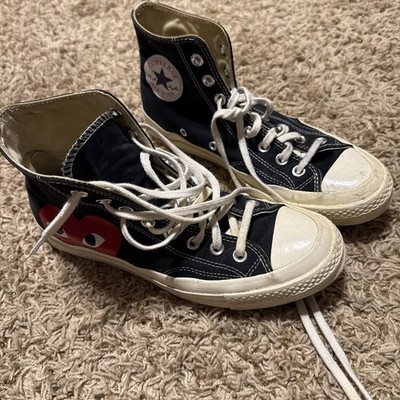 Converse x Comme Des Garcons CTAS Black Canvas High Top Mens 7 Womens 9