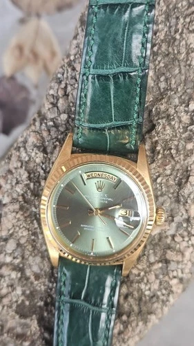 Vintage Rolex Day-Date 1803 Olive Green Dial  Men's Automatic Watch 1963