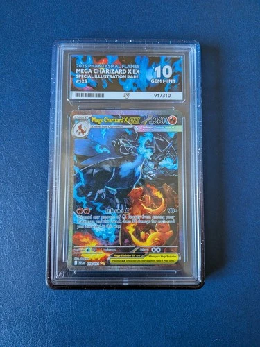 Pokémon TCG Mega Charizard X EX 125/094 SIR Phantasmal Flames Ace 10 Not PSA