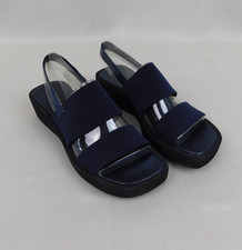Nine West Venetian Stretch Slingback Open-Toe Sandals Size 6, Navy 9237