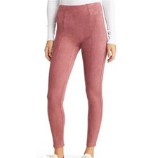 Spanx Faux Suede Leggings Rich Rose Pink High Waist Seamed Pull On 20322R Small