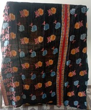 Indian Handmade Multi size Cotton Kantha Quilt Throw Bedspread Blanket Twin Size