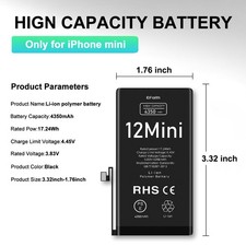 For Apple iPhone 12 Mini Battery Internal Replacement 4350 mAh Tool Adhesive